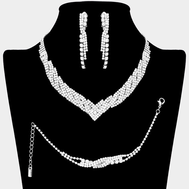 FASHNZFAB 3PCS Jewelry Set Black 5