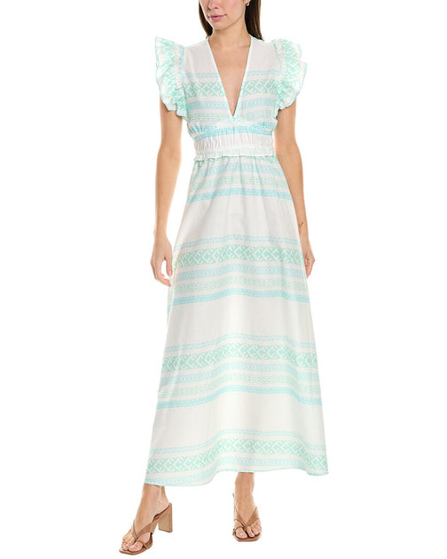 Sail to Sable Cap Sleeve Maxi Dress Blue X-Small 2