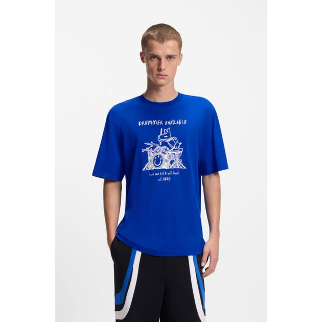 Hugo Boss Logo-artwork T-shirt Blue Large 4