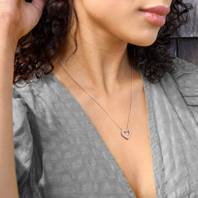 Ross-Simons Diamond Heart Pendant Necklace Multi 4