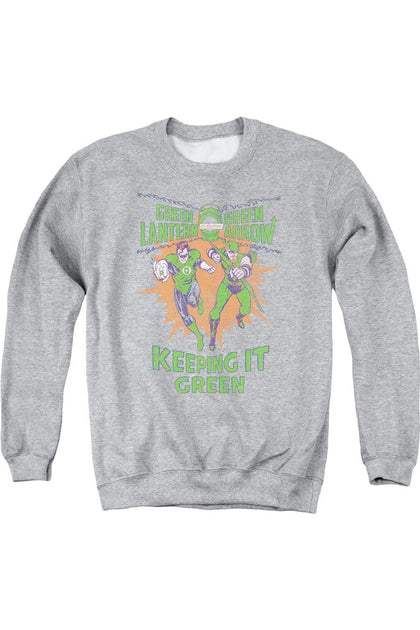 Gildan Green Lantern Keeping It Green Crewneck Sweatshirt Grau Small 2