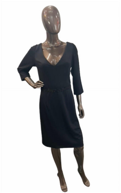 Aidan Mattox Beaded Waist Dress Black US 12 2