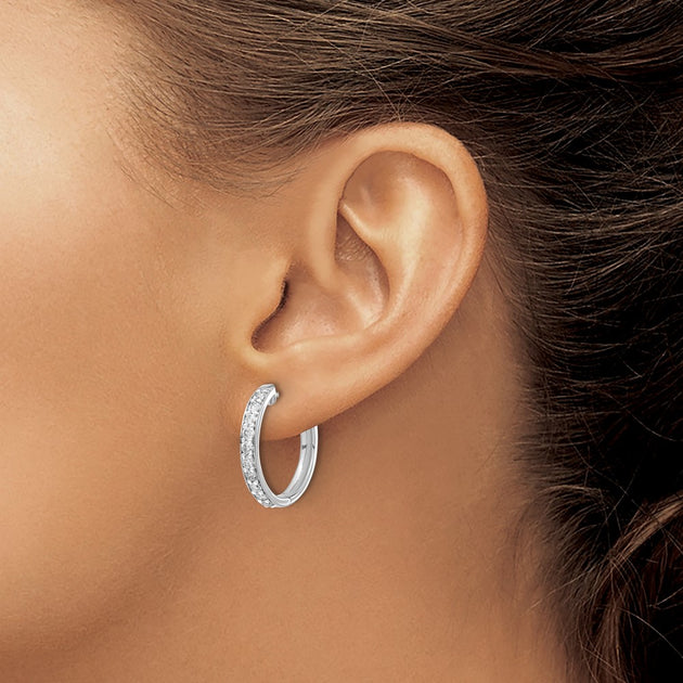 Diamond2Deal Hinged Hoop Earrings Silver 5