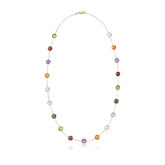 Ross-Simons Bezel-Set Multi-Gemstone Station Necklace Pink 4