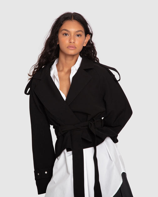 Belle & Bloom Fast Car Cropped Trench Green XS 2