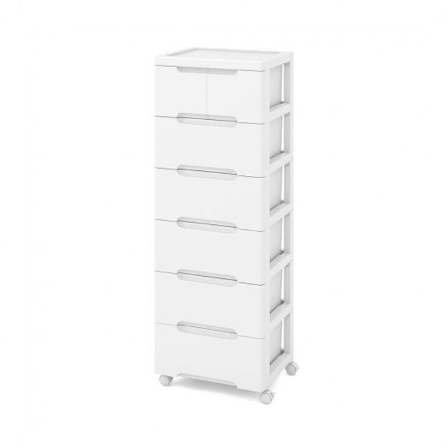 Hivvago Rolling Storage Cabinet White 4