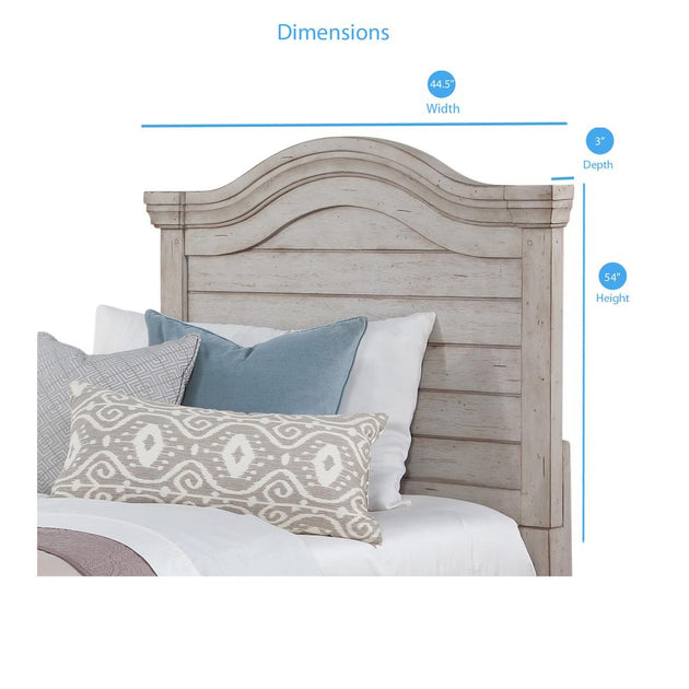 American Woodcrafters Stonebrook Panel Headboard Light Distressed Antique Gray 3