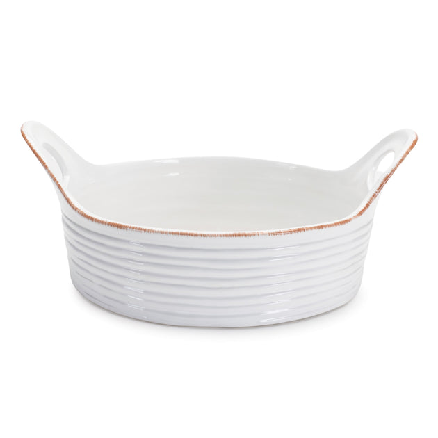 Melrose International Ceramic Bowl with Handles White 2