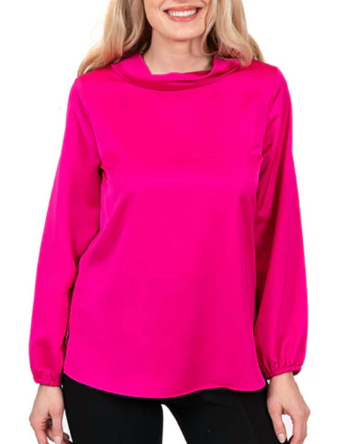 SCAPA Long Sleeve Cowlneck Top Pink Medium 3