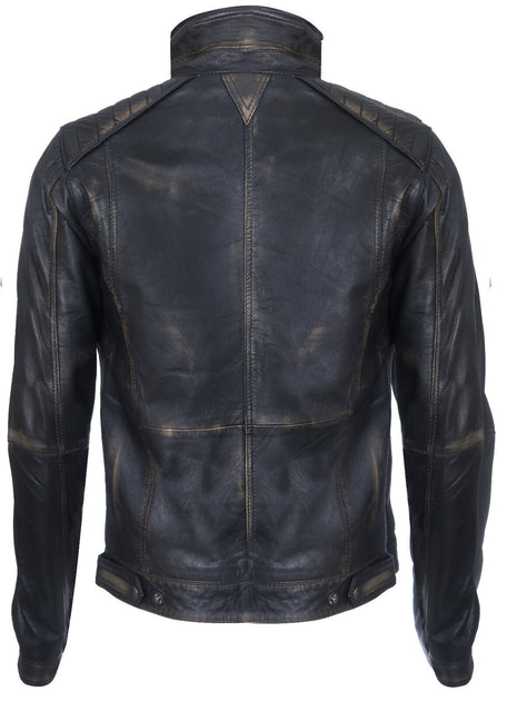 Infinity Vintage Leather Biker Jacket Brown XS 4