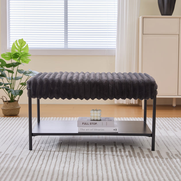 GOODSILO Upholstered Ottoman White 3