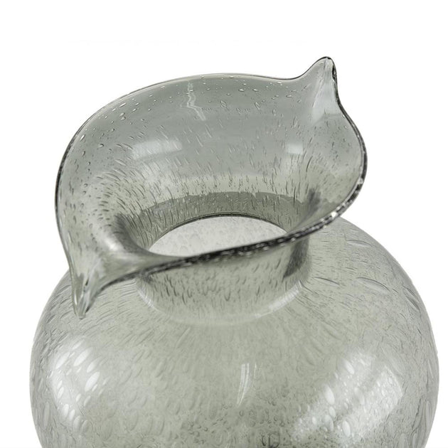Hivvago Round Glass Table Vase Light Gray 10in 4