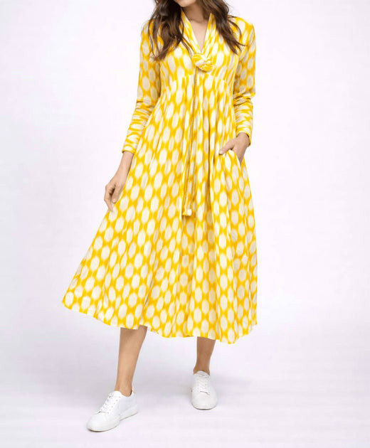 Guadalupe Design Nora Ikat Dress Yellow Medium 2