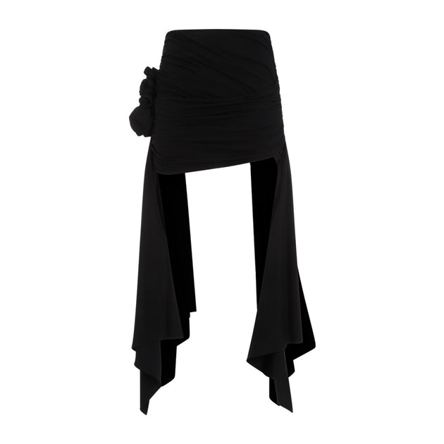 ミニスカート MAGDA BUTRYM Magda Butrym Viscose Mini Skirt (150923 BLACK) Magda Butrym Black Viscose Mini Skirt | ShopSimon