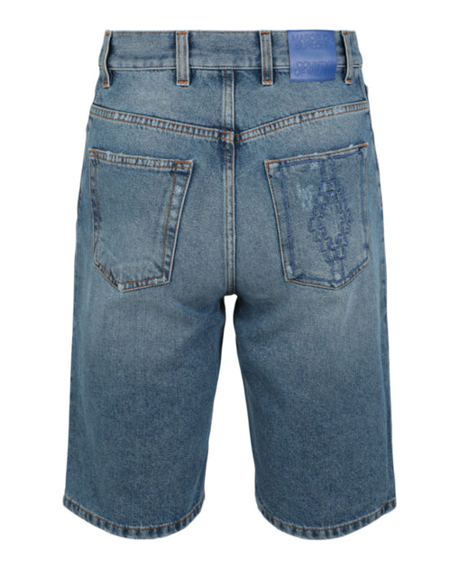 Marcelo Burlon Cross Stonewash Denim Shorts Bleu 33 3