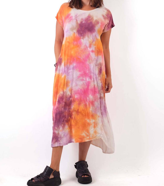 Cynthia Ashby Fontana Short Sleeve Midi Dress In Floral Multi