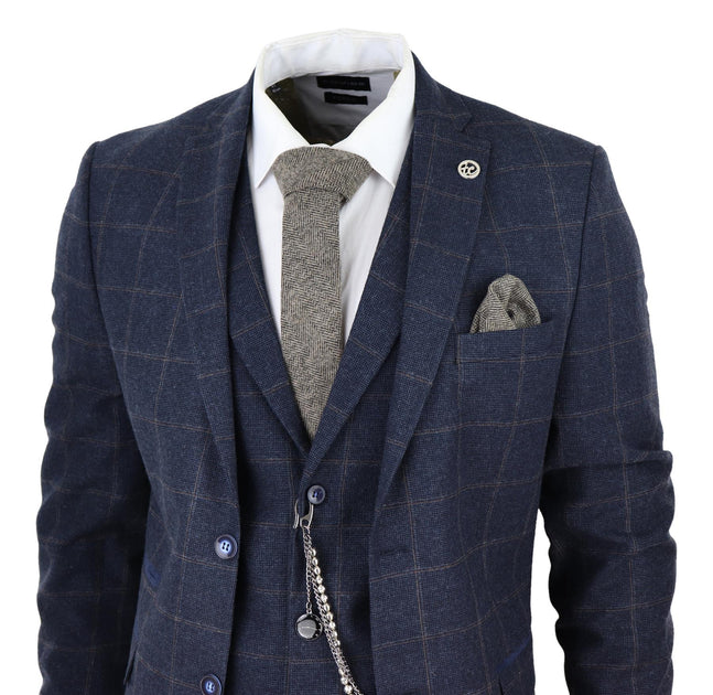 Oliver Tweed 3 Piece Wool Suit Navy Blue US 42 Regular 4