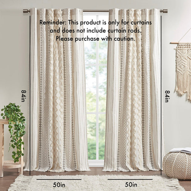 BreeBe Imani Bedruckter Vorhangpaneel Elfenbein 127x213cm 4