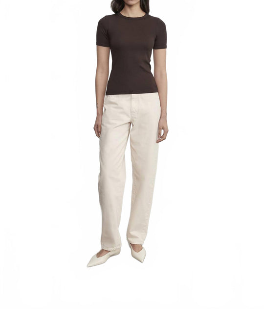 Enza Costa New Classic Tee Brown XSmall 3