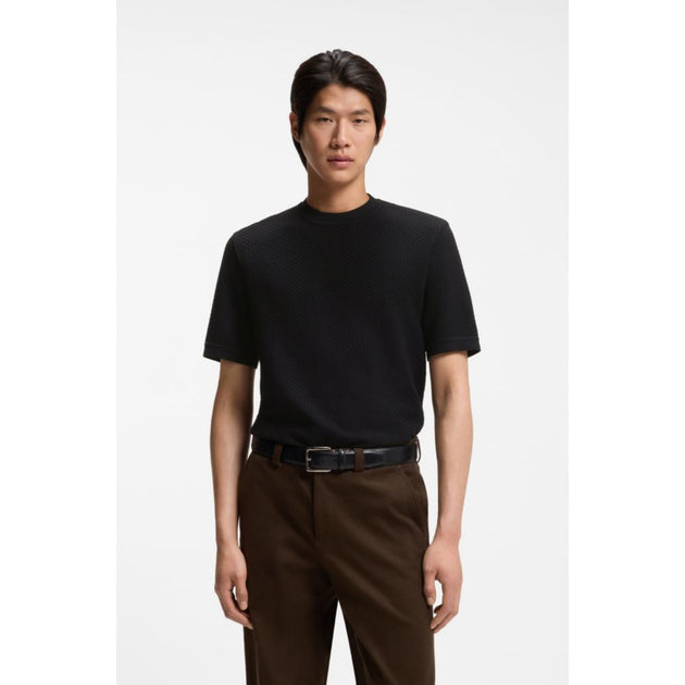 T-shirt Boss Basket-weave Noir Medium 4
