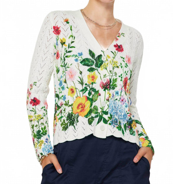 Current Air Floral Print Scalloped Cardigan Multi Medium 2