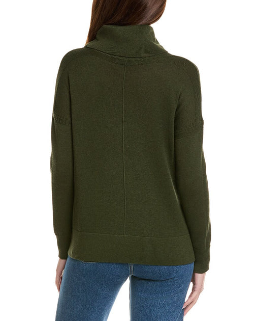 Hannah Rose Boxy Turtleneck Sweater Green XS 3