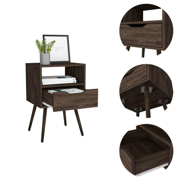DEPOT E-SHOP Emma Nightstand Dark Walnut 4