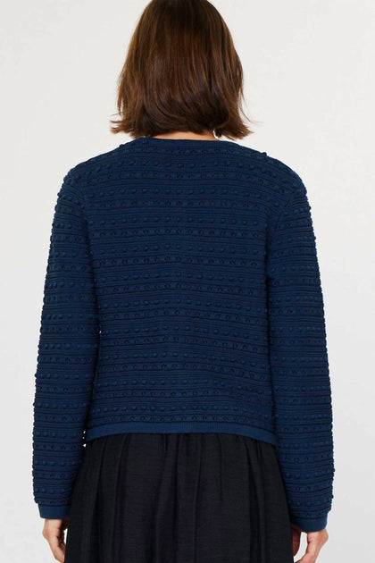 Nyland Rose Langarm-Strickjacke Blau Groß 4