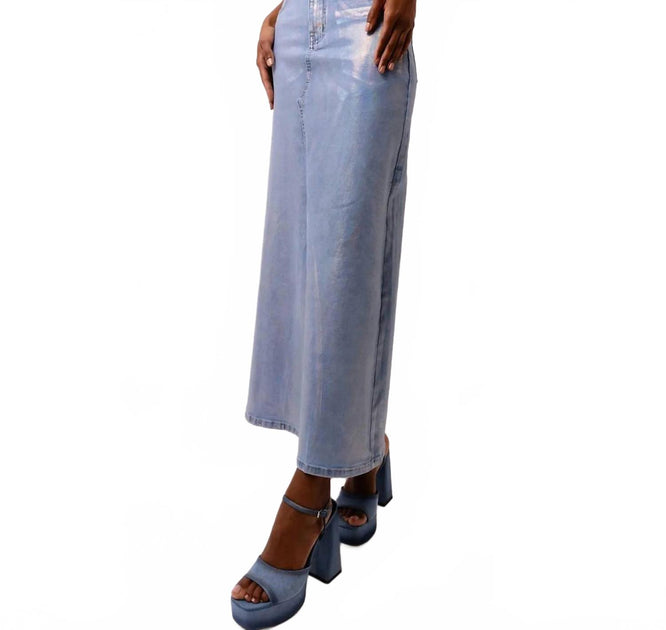 AMYLYNN Mimi Maxi Skirt Light Blue Small 4