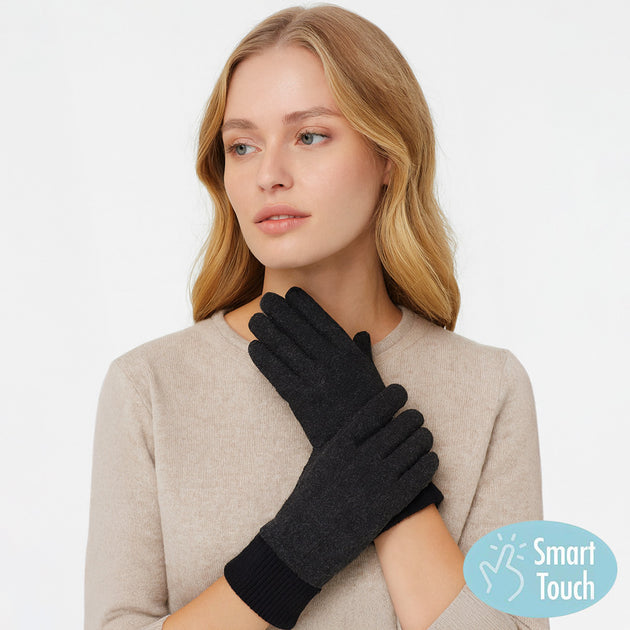 FASHNZFAB Strick Winter Smart Handschuhe Weiß 4