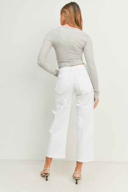 Just Black Denim Tiffany High Rise Wide Leg Jeans Blanc 30 3