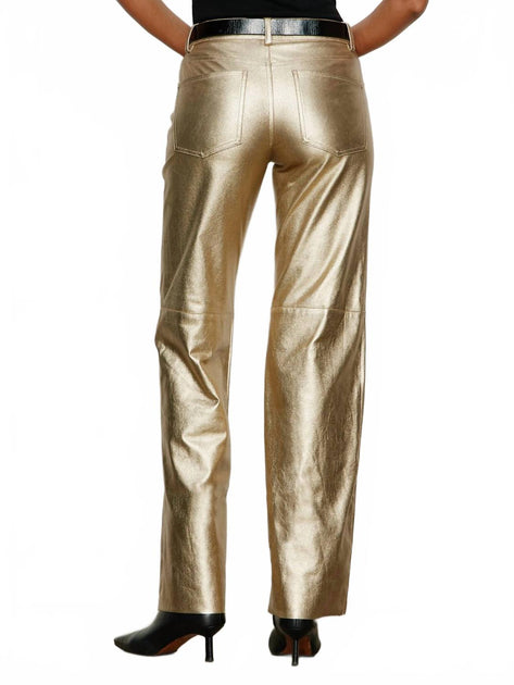 Sanctuary Cadence Relaxed Straight Pants Gold 25 5