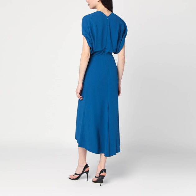 Victoria Beckham Women's Sapphire Blue Midi Dress | ShopSimon Victoria Beckham Women's Sapphire Blue Midi Dress | ShopSimon