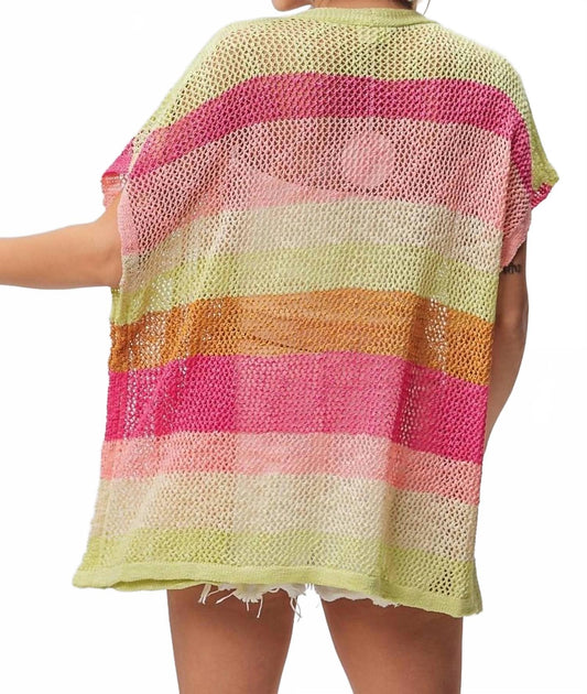 BiBi Open Knit Cardigan Multi Medium 3