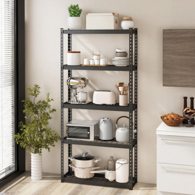 Hivvago 5-Tier Metal Shelving Unit Black 3