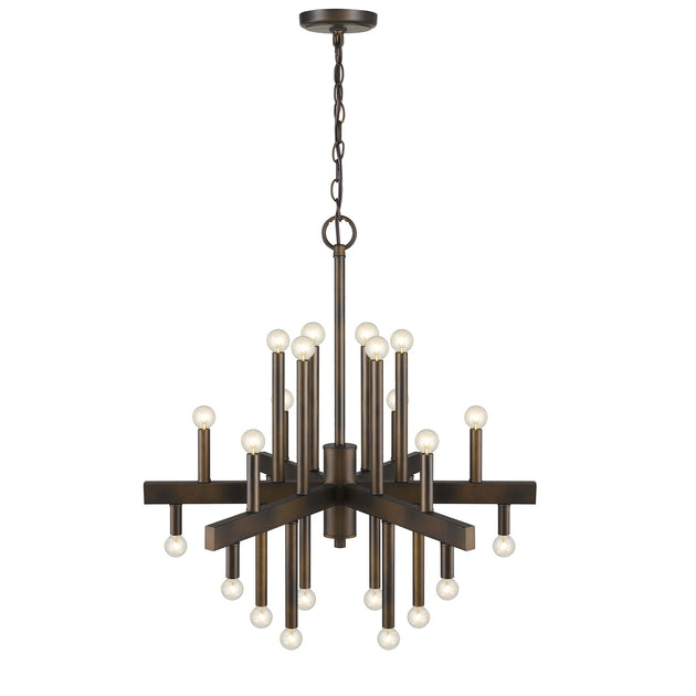 Hivvago Candle Style Multi Light Metal Dimmable Chandelier Brown 4