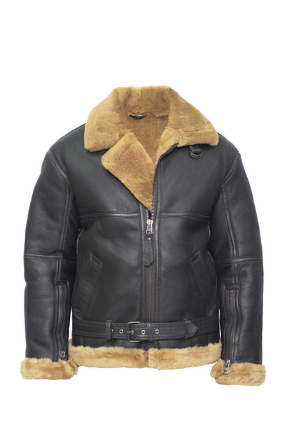 Infinity Mens RAF Sheepskin Leather Aviator Jacket Colchester Black XXL 3