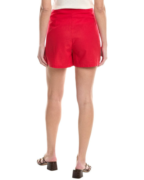Michael Stars Linen-Blend Mini Skort Red Small 3