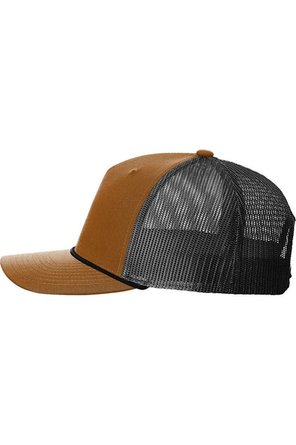 Richardson Five-Panel Trucker Rope Cap Brown One Size 4