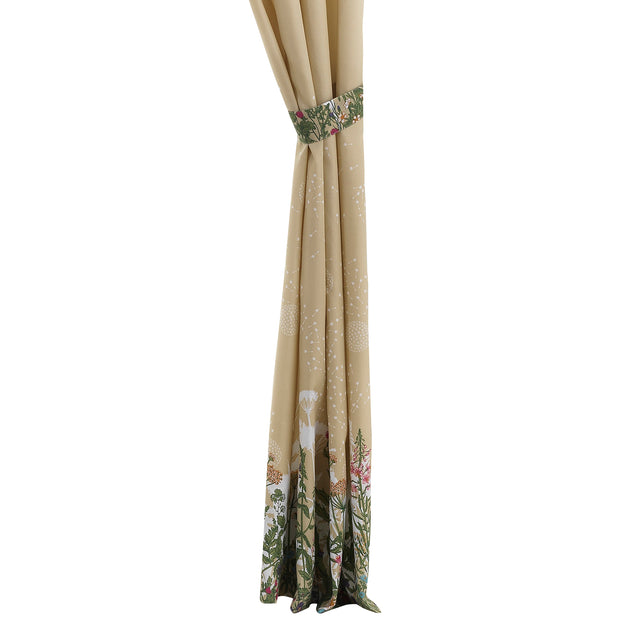Rideaux Hivvago 84 Pouces, Tissu Microfibre Beige, Motif Fleurs Sauvages 4