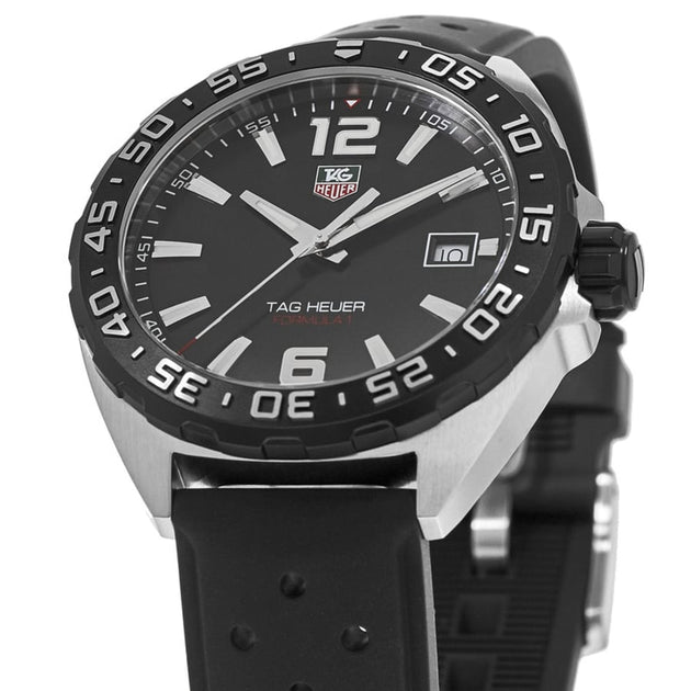 Tag Heuer Formula 1 Quartz Black Dial Black Rubber Strap Watch for Men - WAZ1110.FT8023 main image 0