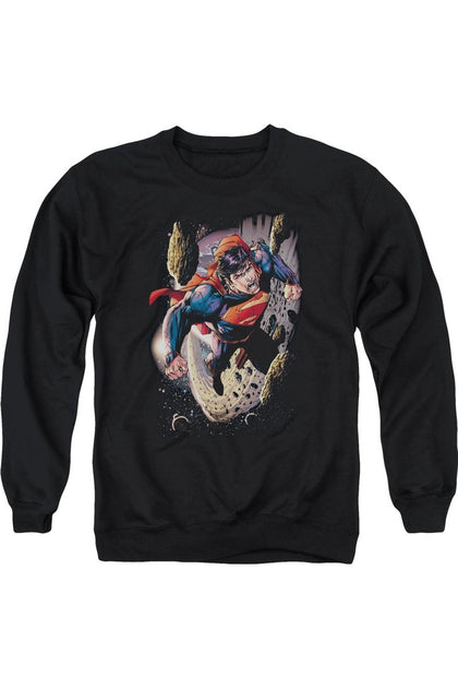 Gildan Superman Orbit Crewneck Sweatshirt Black Medium 2