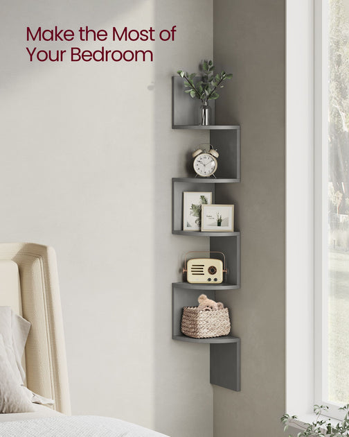 Hivvago 5-Tier Corner Shelf Dove Gray 3