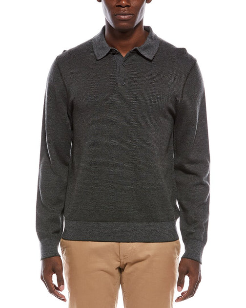 Vince Birdseye Polo Shirt Gray Medium 2