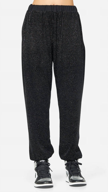 Michael Lauren Zane Velour Sweatpants Black XS 2