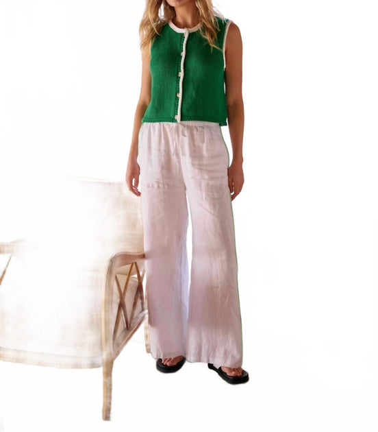little lies Emma Side Trim Pants White Medium 3