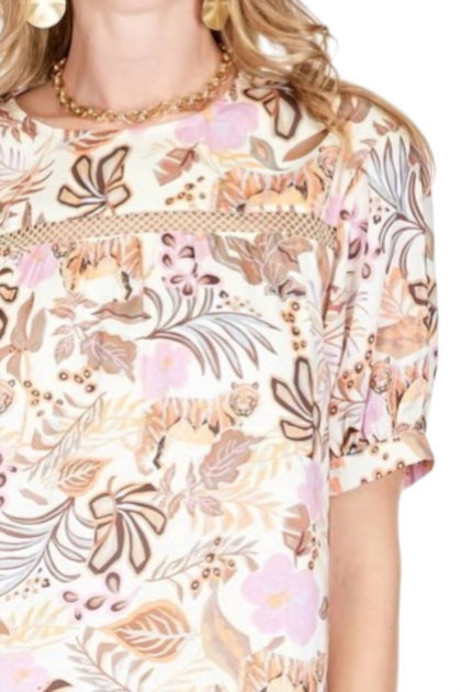 Jade Yoke Trimmed Top Pink Medium 3