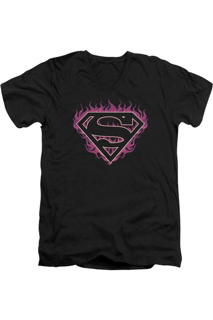 Gildan Superman V Neck T-Shirt Black XXL 2