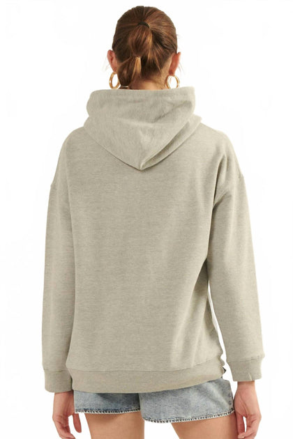 PROMESA Love Yourself Graphic Sweat à Capuche Gris Small 4