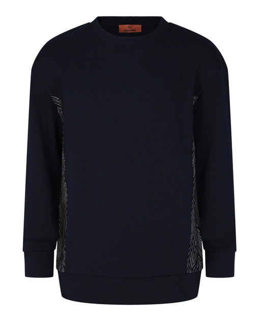 M Missoni Zig-Zag Panelled Crewneck Sweatshirt Schwarz Medium 2